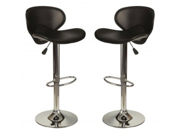 tabouret de bar noir simili cuir