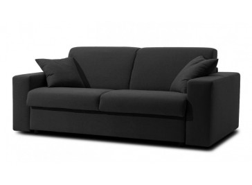 canapé-lit en tissu noir 3 places