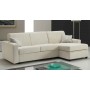 Canapé lit angle reversible couchage 120 cm tissu blanc cassé - Pisa