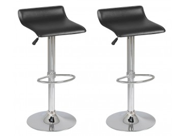 Tabouret de bar design simili cuir noir