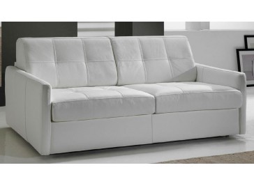 Canapé convertible en cuir 3 places lit 140 cm - Kelly