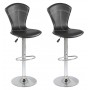 Lot de 2 tabourets de bar réglables simili cuir noir