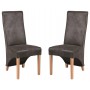 Chaise design microfibre grise - lot de 2 chaises