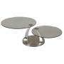 Table basse ronde double plateau pivotant en verre