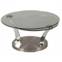 Table basse ronde double plateau pivotant en verre