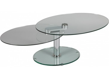 Table basse ovale en verre