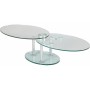 Table basse de salon ovale en verre