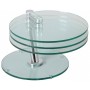 Table basse ronde articulée 3 plateaux verre