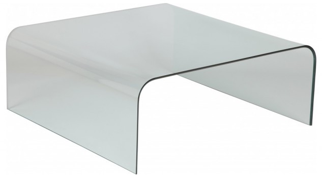 Table basse design verre courbé