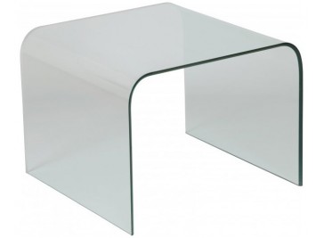 Bout de canapé design verre courbé carré