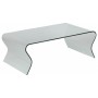 Table basse design verre courbé ondulé rectangulaire