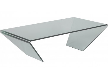Table basse design verre courbé