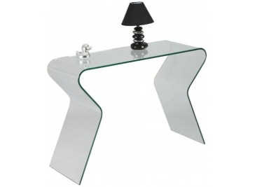 Console design verre courbé