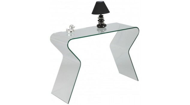 Console design verre courbé