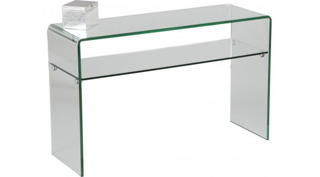 Console verre courbé 1 rayon L120