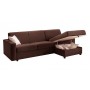 Canapé d'angle convertible 140 cm tissu marron