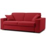 canapé convertible microfibre rouge 3 places