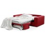 canapé convertible microfibre rouge 3 places