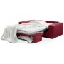 Canapé convertible tissu bordeaux couchage 140 cm