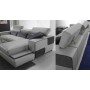 Canapé angle reversible cuir blanc haut de gamme italien pas cher