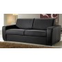 Canapé lit quotidien cuir noir couchage 120 cm