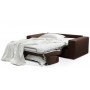 Canapé-lit pas cher tissu marron couchage 120 cm